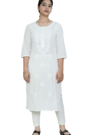 White Lucknavi Kurti