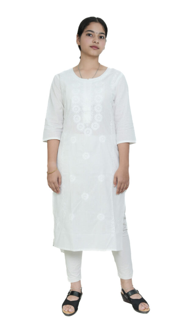 White Lucknavi Kurti