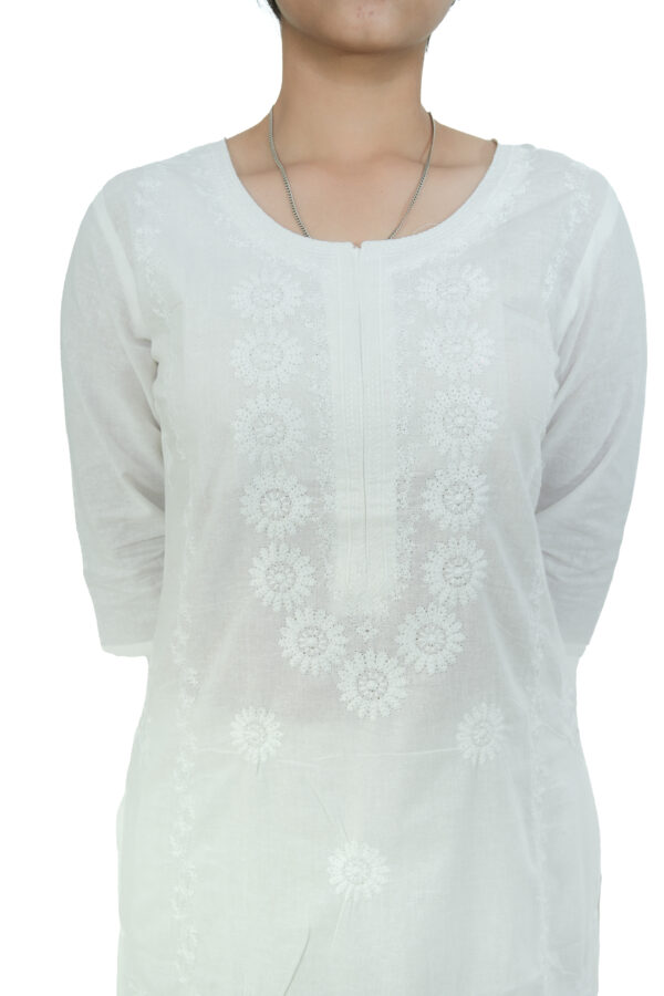White Lucknavi Kurti - Image 3