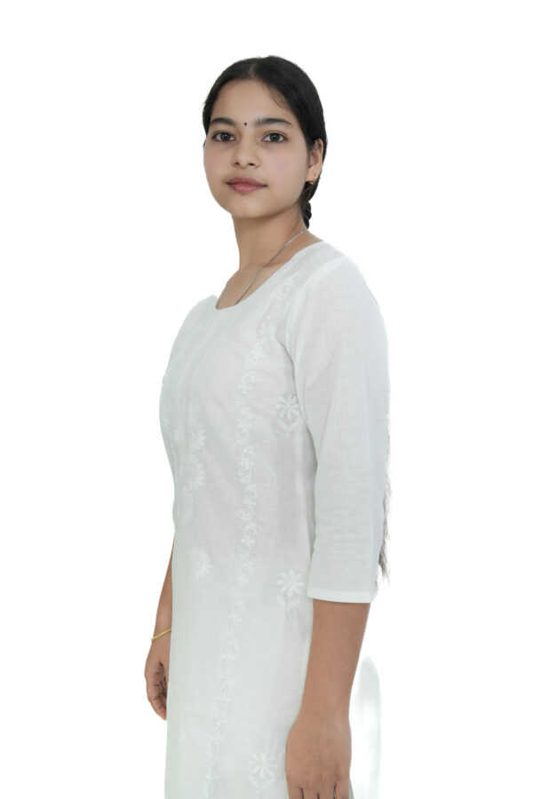 White Lucknavi Kurti - Image 4