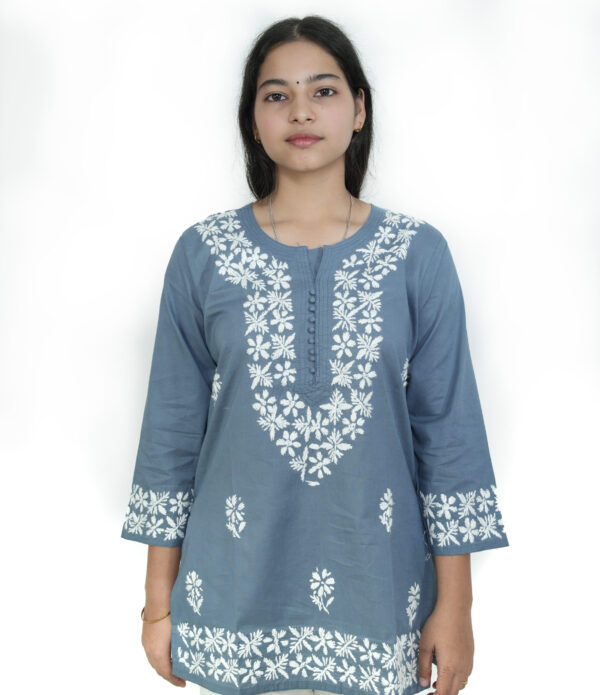 Hand Embroidered Short Kurti