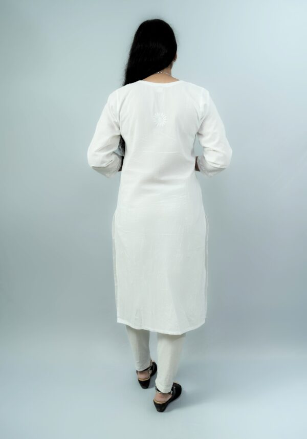 Classic Hand Embroidery Lakhnavi Kurti - Image 5